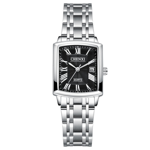 CHENXI Women's Luxury Quartz Wrist watch Waterproof Square Dial Stainless steel Strap Casual Women Quartz watch