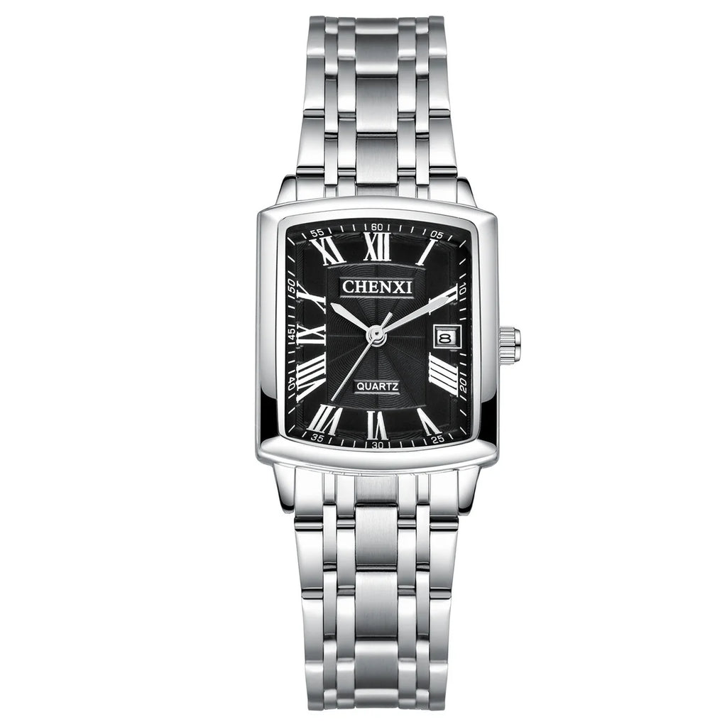 CHENXI Women's Luxury Quartz Wristwatches Waterproof Square Dial Stainless steel Strap Casual Fashion Women Quartz watch
