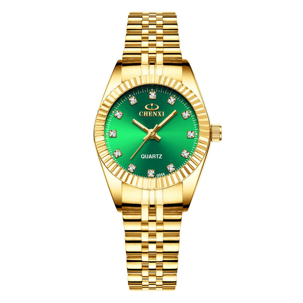 CHENXI Luxe Stijl Dameshorloge Roestvrijstalen Quartz Horloges Waterdicht Strass Gemaakt Dames Quartz Polshorloge