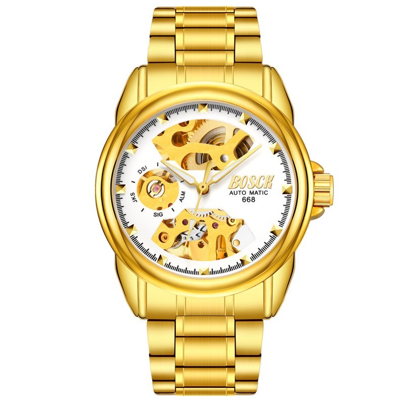 Men's Fashionable Automatic Mechanical Movement Watch Steel Band Waterproof Man Classic Fashion Watch - Acquisti Online