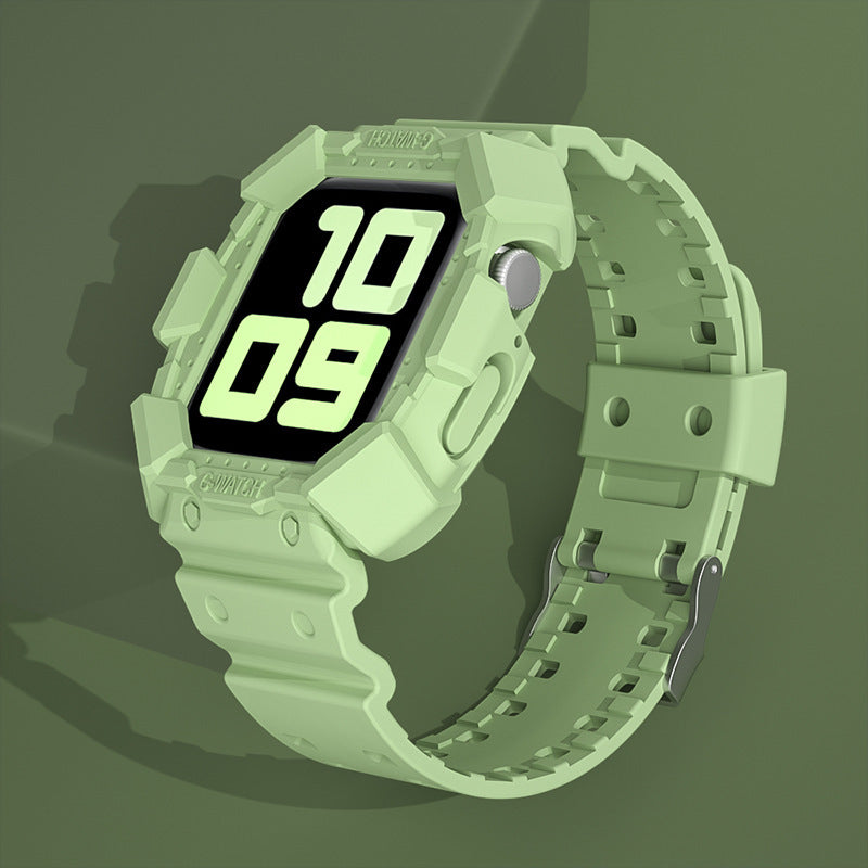 Compatibel met Apple, geschikt voor Iwatch6 Apple Watch-band Siliconen creatieve horlogekast met één