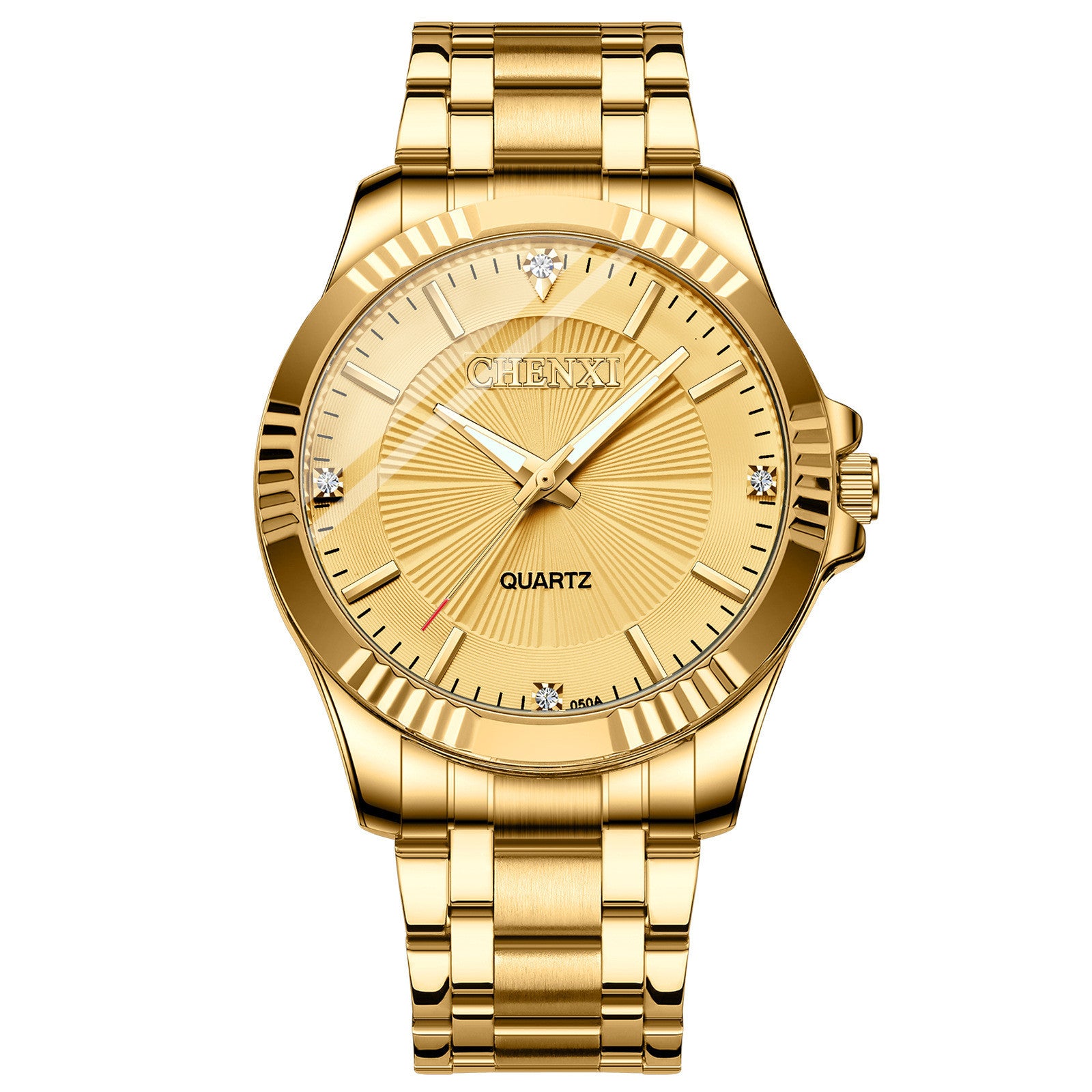 CHENXI Couple Luxury Quartz Watch Golden Waterproof Fashion Casual Quartz Watch Rhinstone Crafted Quartz Watch - Acquisti Online
