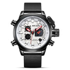 Multifunctionele wekker lichtgevend leren quartzhorloge