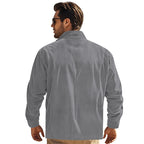 Men's Fashionable Shirt Long Sleeve Casual Multi Pocket Solid Color Corduroy Button up Slim Fit Men's Cardigan Shirt