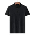Heren poloshirt met revers, kort T-shirt, zakelijk casual, losvallend herenshirt met korte mouwen, ademend ijszijde, naadloos