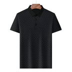 Men's Lapel Polo Shirt Short-Sleeved T-shirt Business Casual Loose Men's Short Sleeve Breathable Ice Silk Seamless Shirt