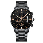 Men Watch Chronograph Sport Mens Waterproof Full Steel Quartz watch