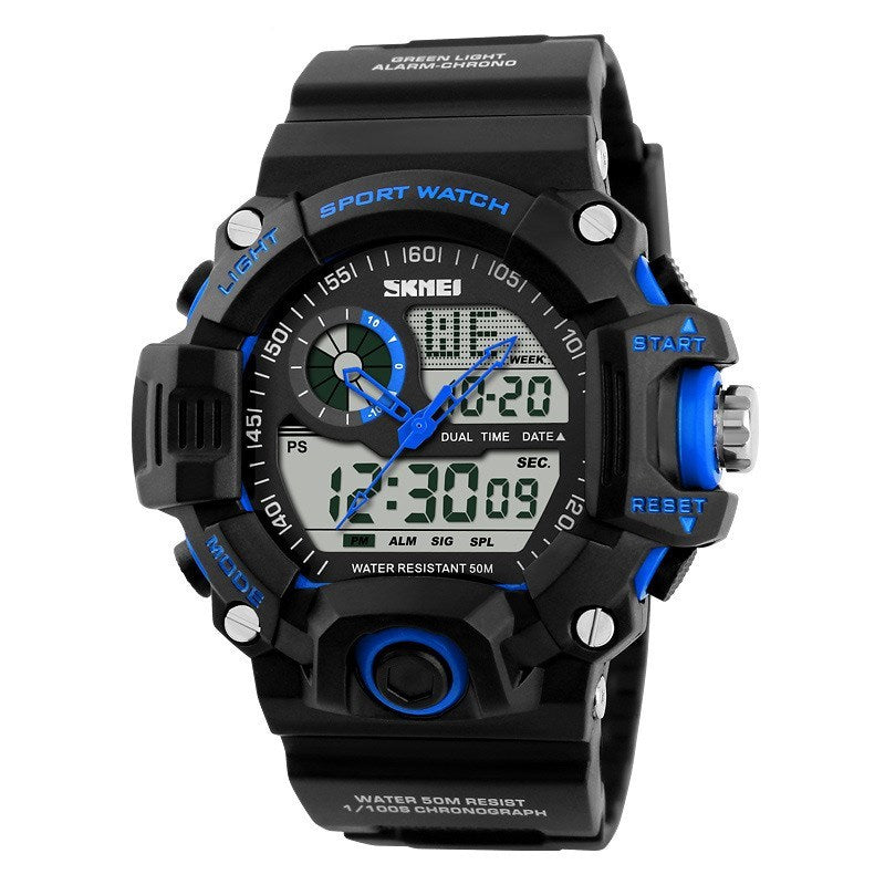 SKMEI Military Watches Men Digital Analog Watch Waterproof 5 ATM Wristwatch LED Sport electronic watch
