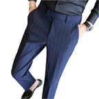 Yarn-dyed Light Luxury Striped Texture Men's Suit Pants Stretch Casual