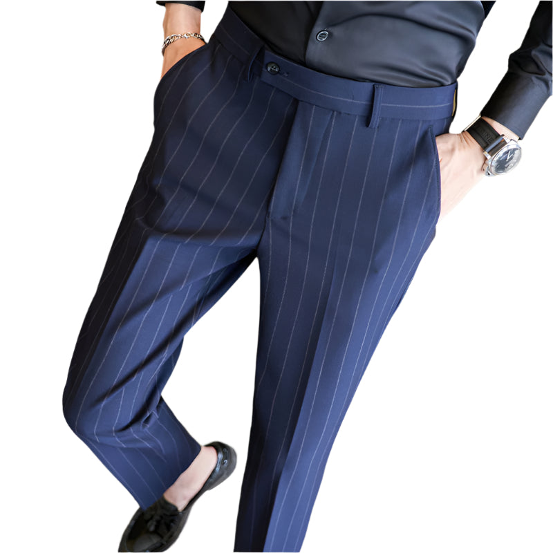 Yarn-dyed Light Luxury Striped Texture Men's Suit Pants Stretch Casual
