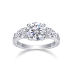 Large Diamond Ring Luxury Fashion Set Moissanite Silver Ring