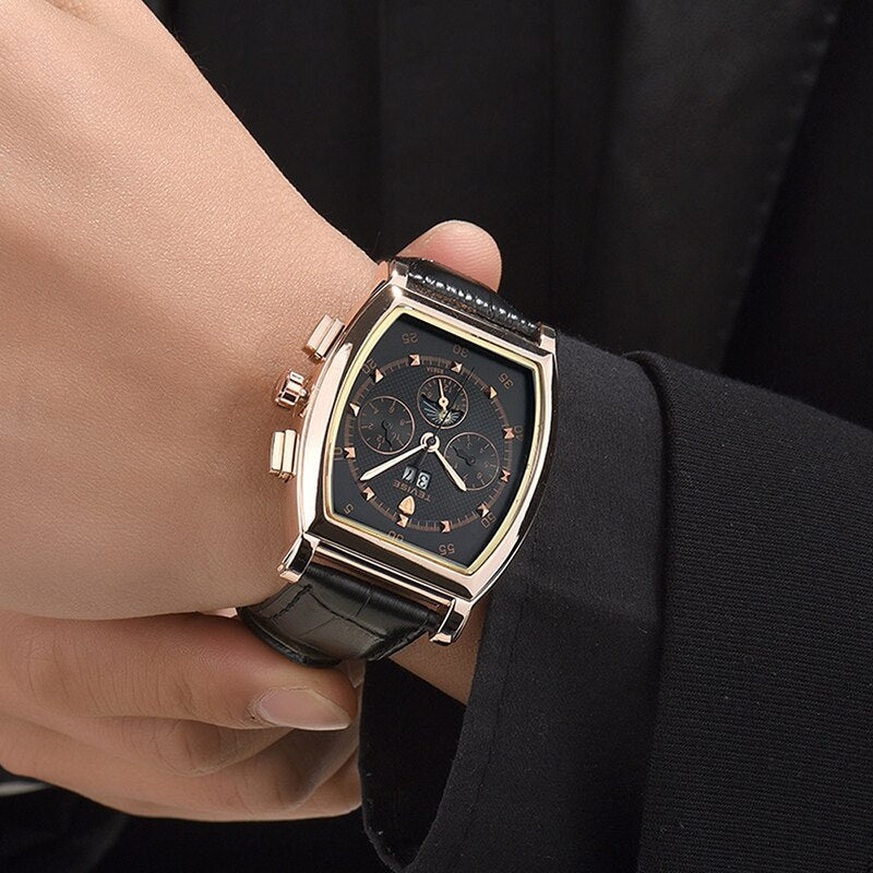 Orologio meccanico da uomo TEVISE, orologio da uomo multifunzione impermeabile