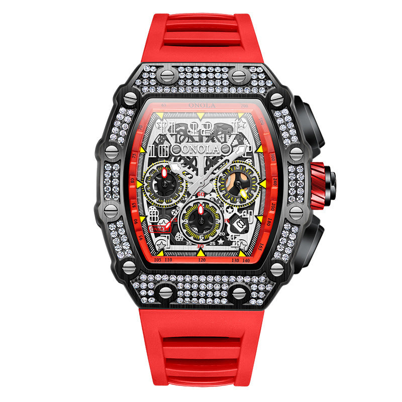 Orologio meccanico multifunzionale alla moda, nuovo, stile Full Diamond
