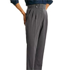 Leisure Iron-free Draping Bamboo Pattern All-match Suit Pants