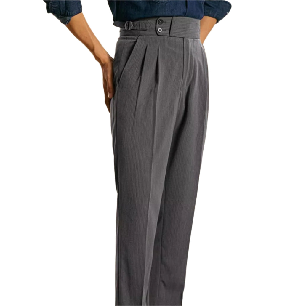 Leisure Iron-free Draping Bamboo Pattern All-match Suit Pants