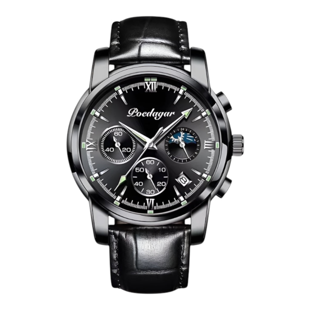 POEDAGAR Luxury Men Casual Watch Waterproof Chronograph Luminous Wristwatches Stainless Steel Men's Quartz Watch