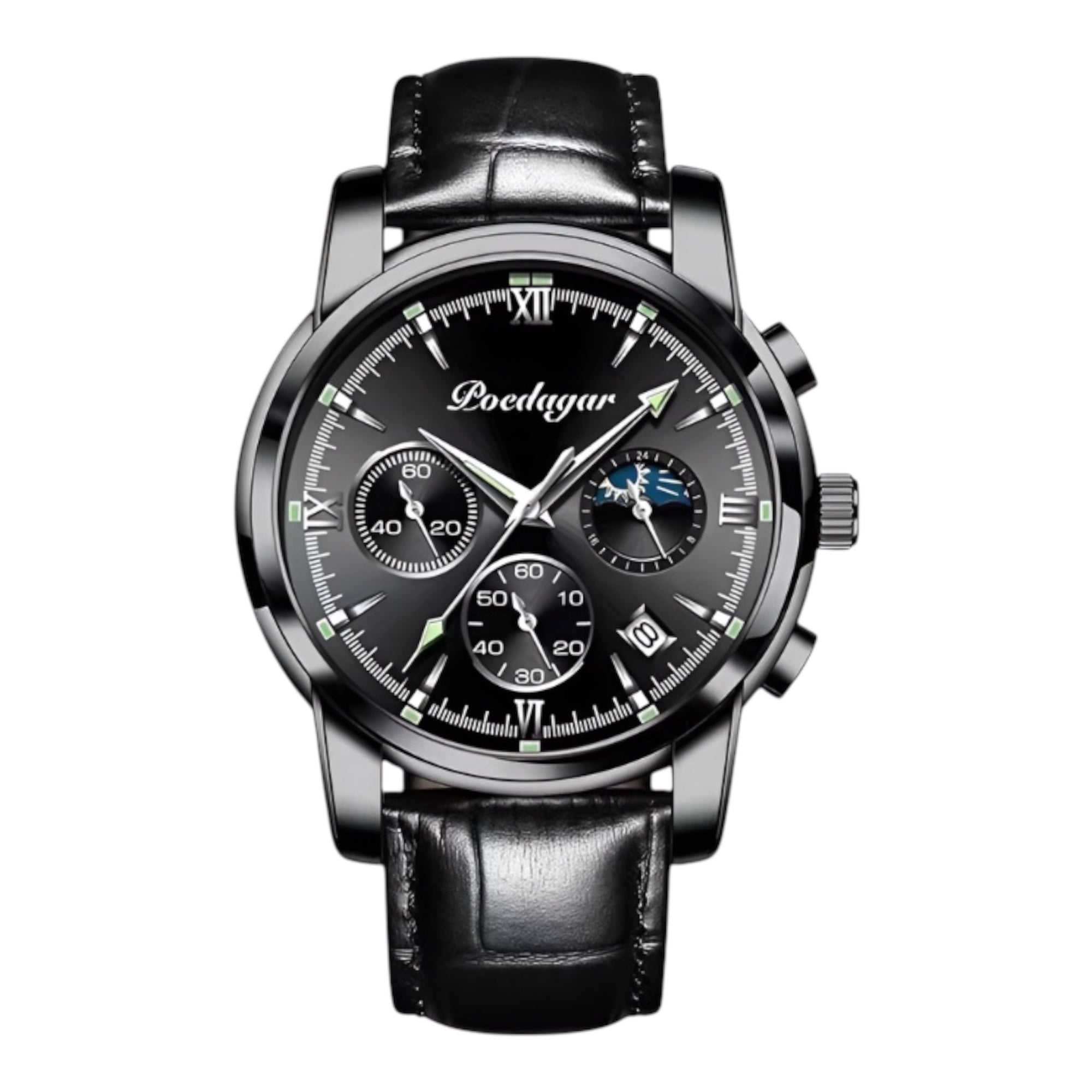 POEDAGAR Luxury Men Casual Watch Waterproof Chronograph Luminous Wristwatches Stainless Steel Men's Quartz Watch