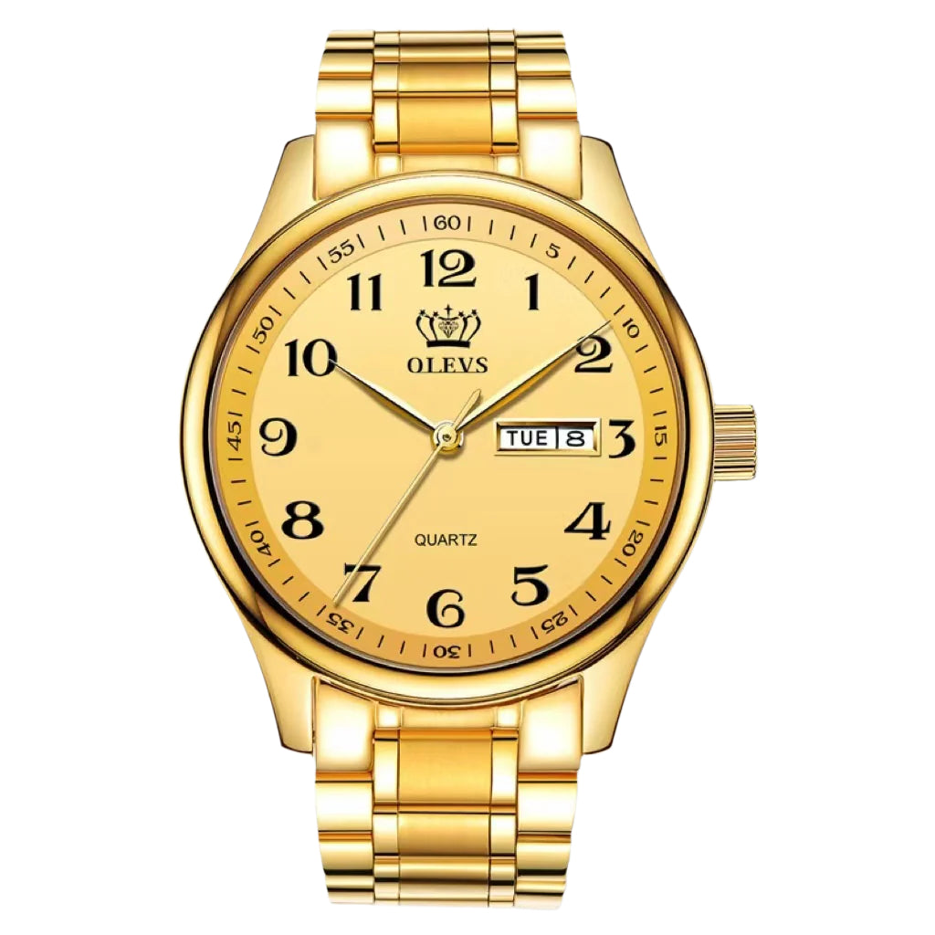 OLEVS Luxury Couple Quartz Watch Elegant Stainless Steel Watch Luminous Waterproof Week Date Quartz Wristwatch - Acquisti Online