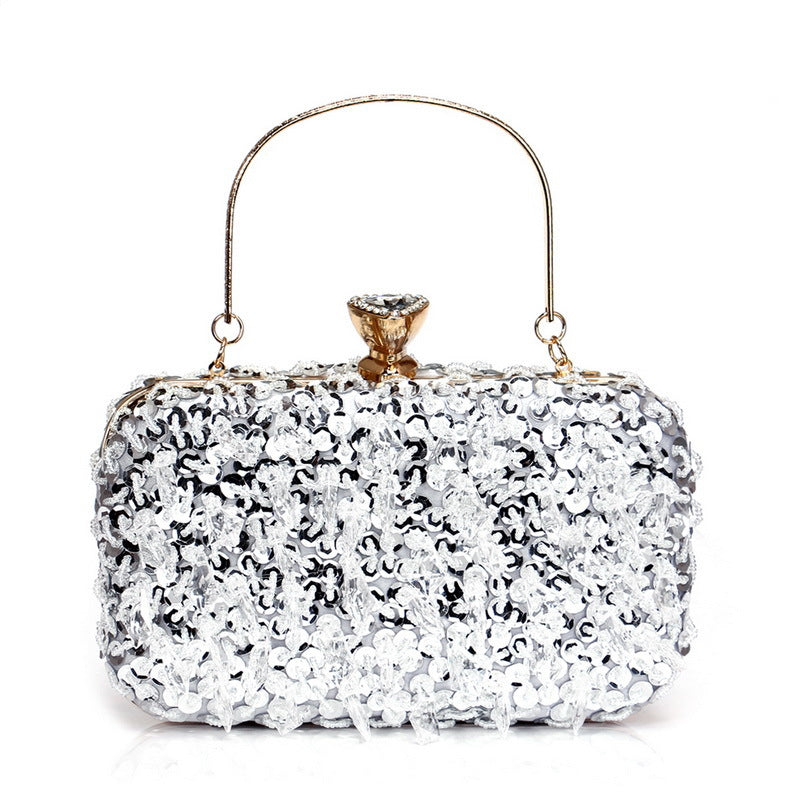 Luxe handtas voor dames met pailletten, handtas voor feestdiner, damesavondtas met ketting, damesbanket clutch