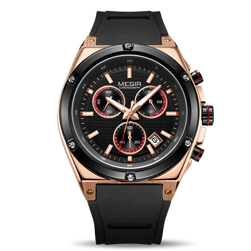 Orologio da uomo alla moda, sportivo, multifunzionale, in silicone