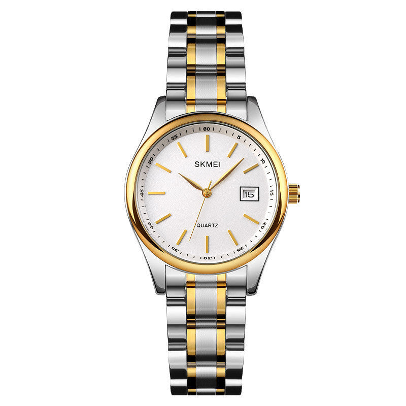 Skmei Couple Classic Luxury Watch Fashionable Stainless Steel Couple Quartz Watch Waterproof Top Brand Quartz Watch