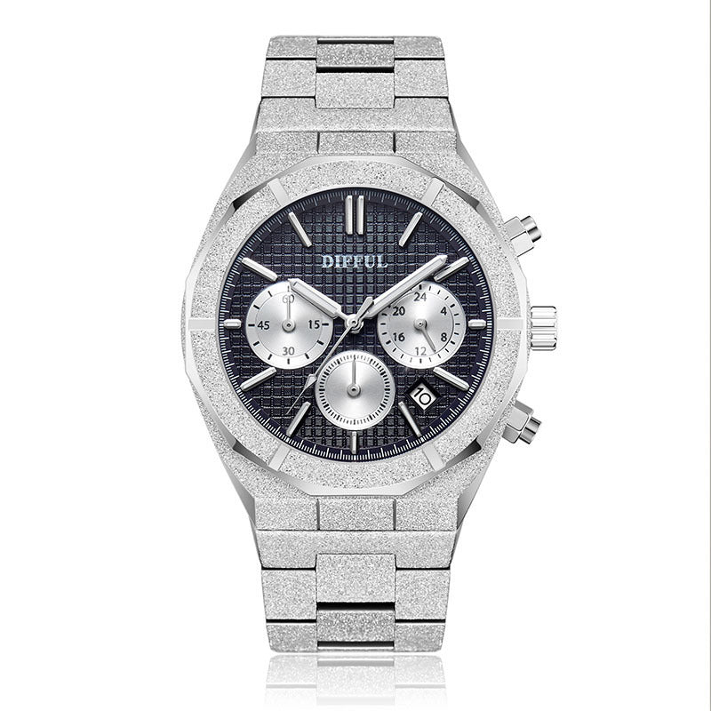 DIFFUL Men's Luxury Fashion Watch Automatic Quartz Movement Steel Strap Waterproof Man Watch - Acquisti Online