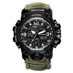 ADDIES Multifunctional Survival Watch Waterproof Military Bracelet Emergency Gear for Camping Hiking Watch