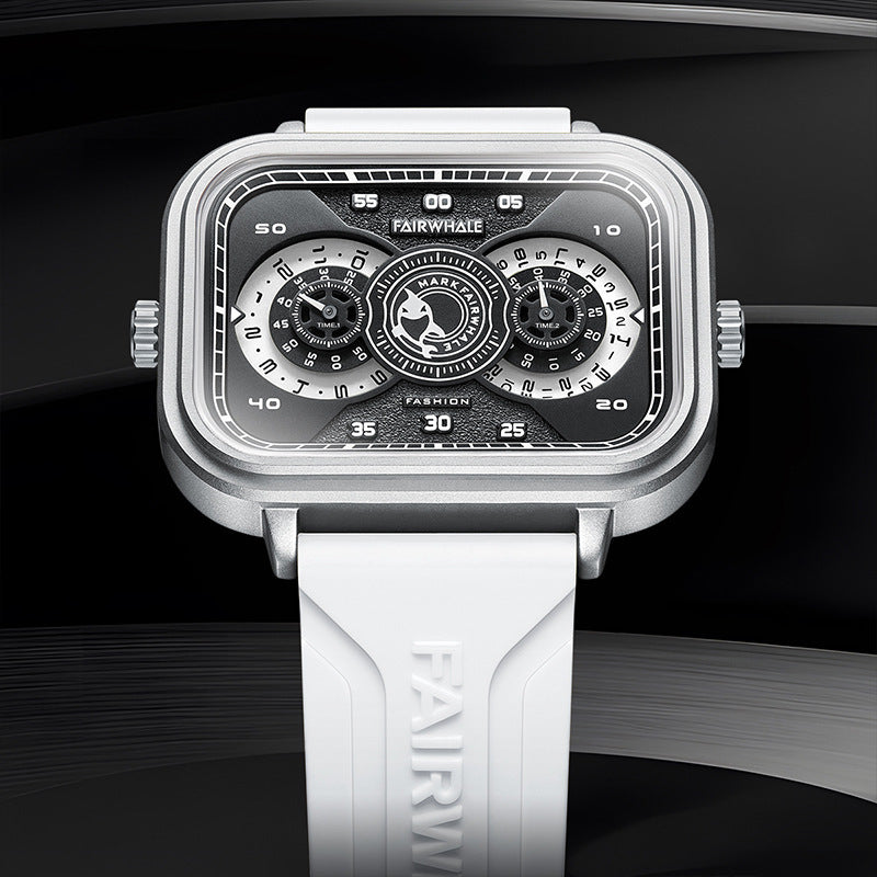 Multifunctioneel herenhorloge met dubbele inzetstukken, waterdicht en lichtgevend