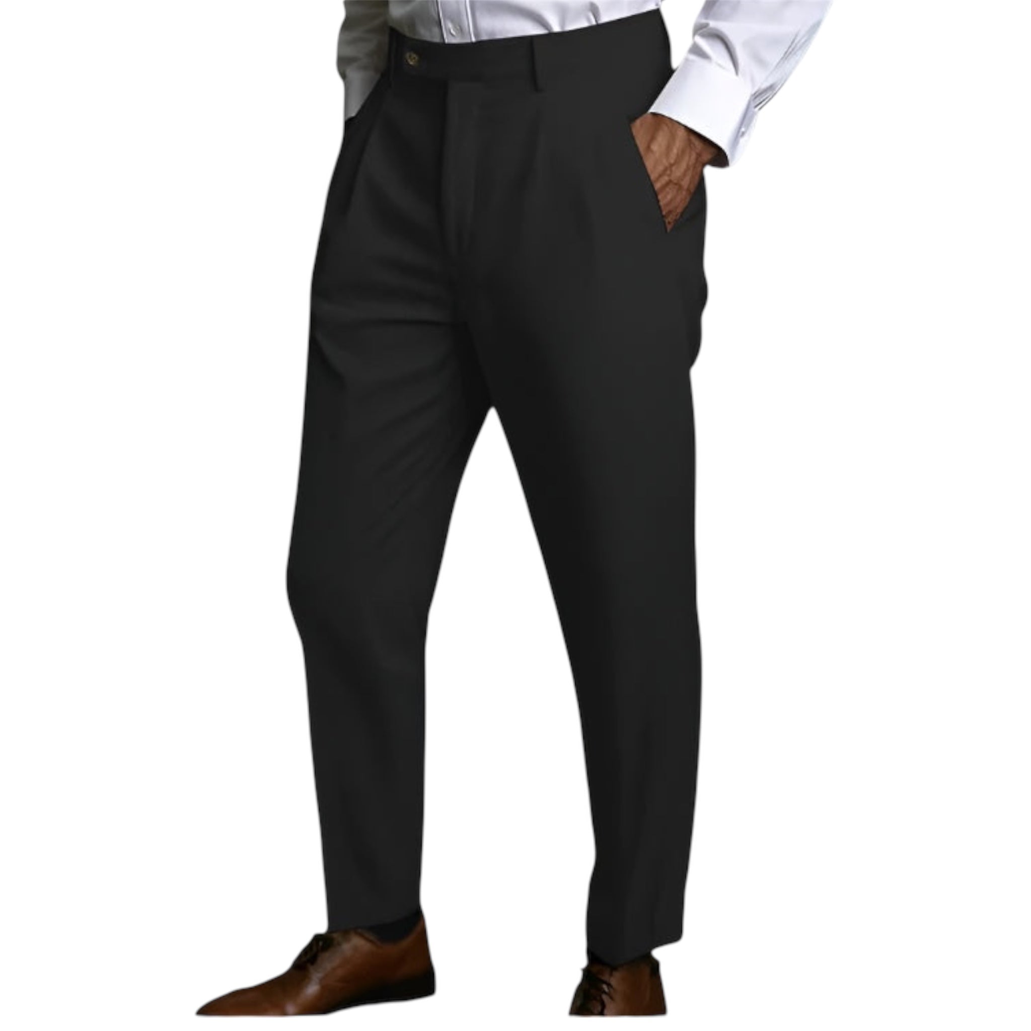 Heren modieuze zakelijke casual formele broek effen kleur middelhoge taille linnen zak plat comfortabele ademende herenbroek