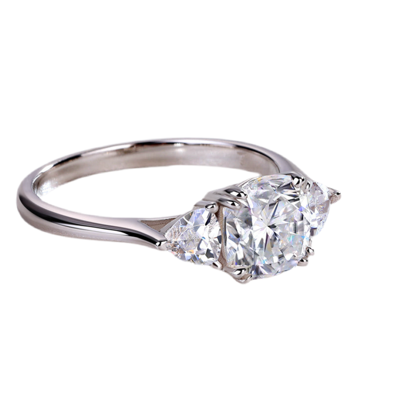 Luxury Fashion Large Diamond Wedding Ring With Moissanite Silver Ring