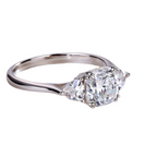 Luxury Fashion Large Diamond Wedding Ring With Moissanite Silver Ring