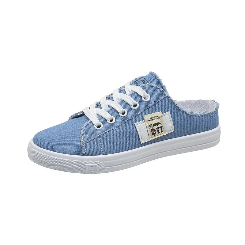 Frayed Hem Lace Up Canvas Sneakers - Acquisti Online