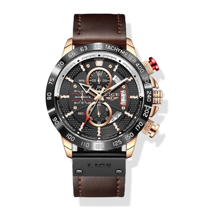 New Men's Quartz Watch Multifunction Chronograph Men's Waterproof Watch