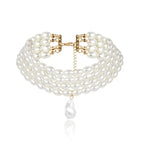 Women Necklace Fashion Simple Ladies Exquisite Temperament Multi Layers Pearl Pendant Clavicle Chain