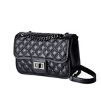 Women's Genuine Leather Rhombus Chain Shoulder Messenger Bag Women's Retro Shoulder Bag Chain Crossbody Bag