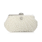 Women Evening Bags Embroidery Shell Flower Diamonds Prom Clutch With Handle Pearl Handbags Pearl Vintage Ladies Banquet Bag