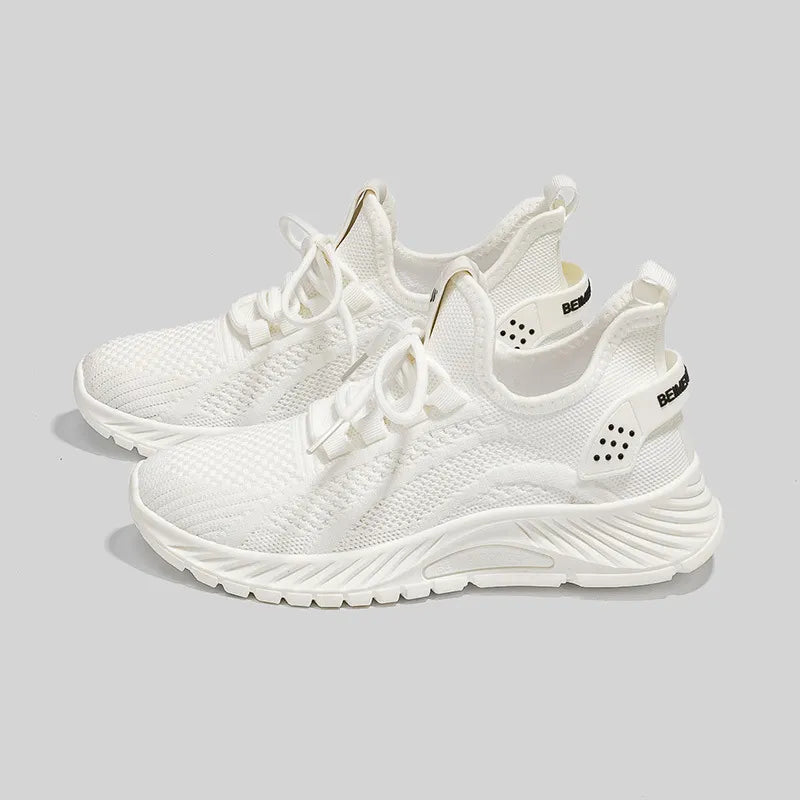 Mesh Lace-Up Platform Athletic Shoes - Acquisti Online