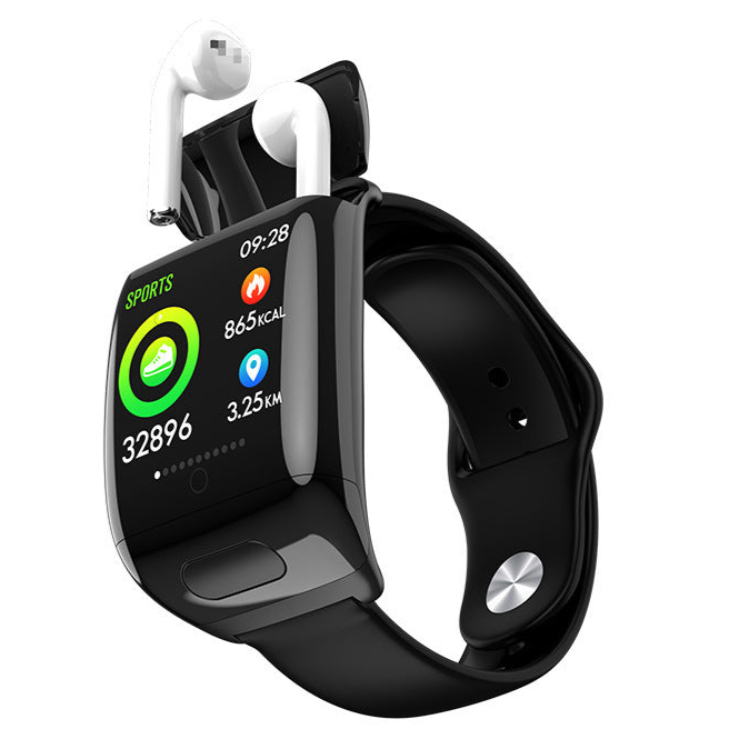 Braccialetto sportivo Fashion M8 con auricolari TWS 2-in-1, Smartwatch Bluetooth