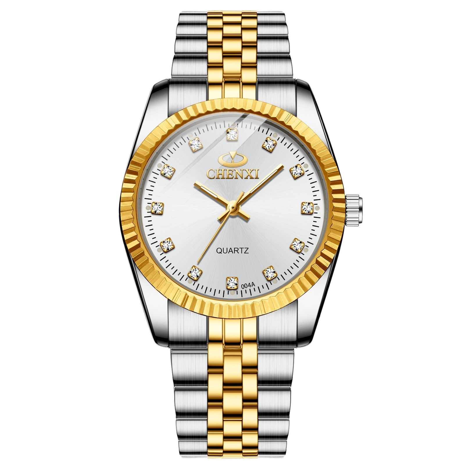 Men's and women's Quartz Rhinestone Simple Steel Belt Watch