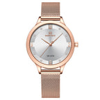 NAVIFORCE Original Quartz Women Watch Stainless Steel Mesh Band Ladies Bracelet Simple Fashion Women Watch