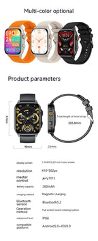 HK95 AMOLED Smart Watch NFC Bluetooth Call Electronic Watches Voice Control Waterproof Men Sports Fitness Tracker