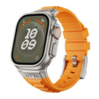 Apple Watch High Elastic Silicone Strap I watch Series   1-9 Metal Folding Buckle Smart Watch