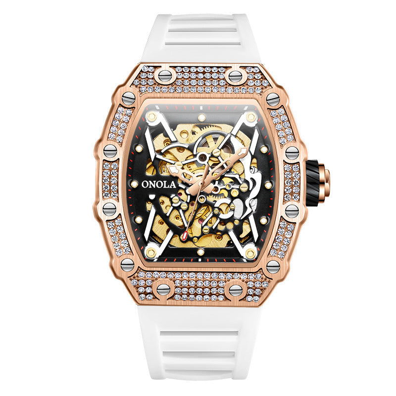 ONOLA Luxury Automatic Mechanic Fashion Men's Silicone Band Waterproof Mechanical Watch