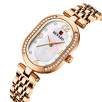 REWARD Women's Luxury Quartz Watch Stainless Steel Band Rhinstone Crafted Waterproof Women Quartz Watch