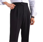 Neapolitan Mesh Wool Breathable Straight Loose Suit  Men's Pants