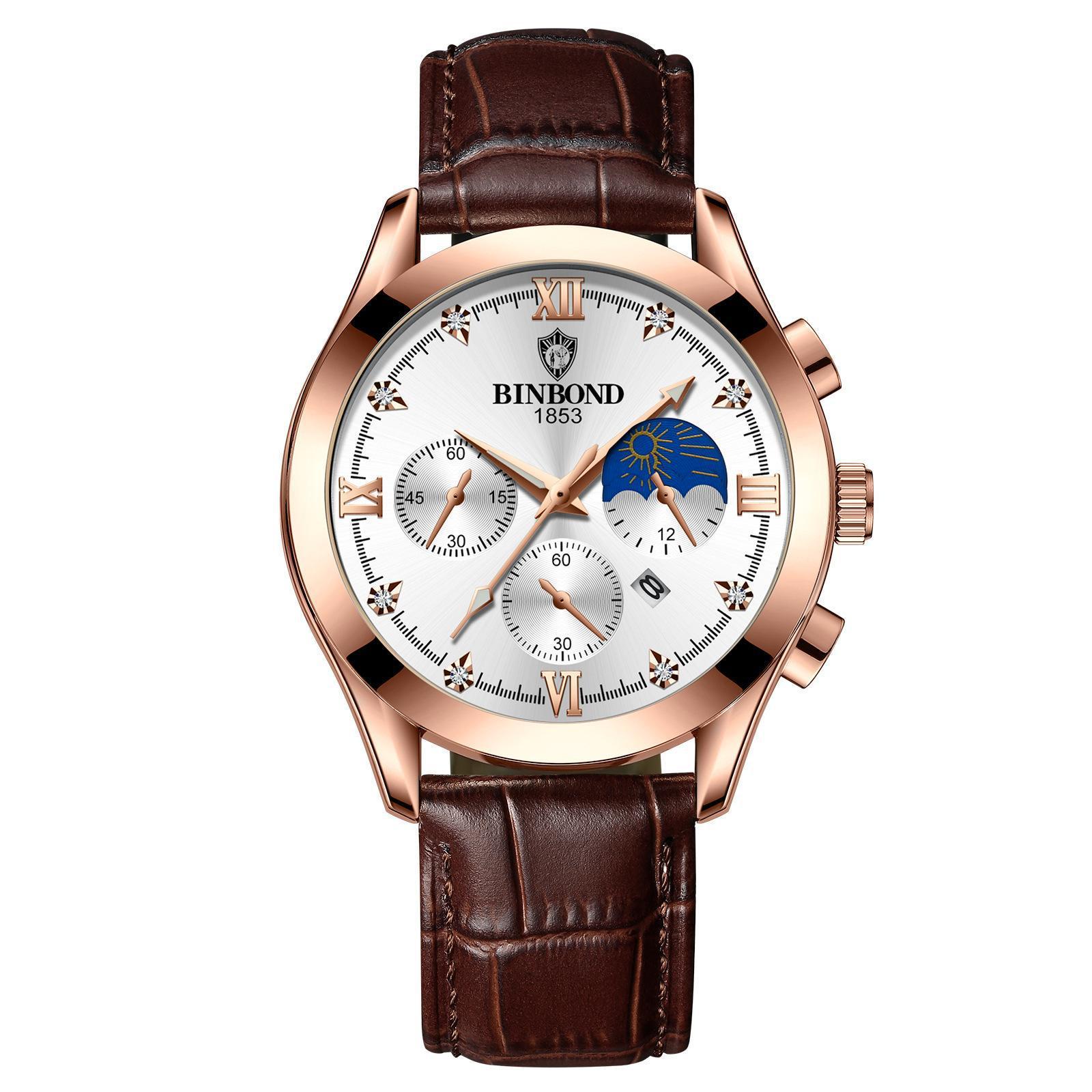Men's Fashion Genuine Leather Watch - Acquisti Online