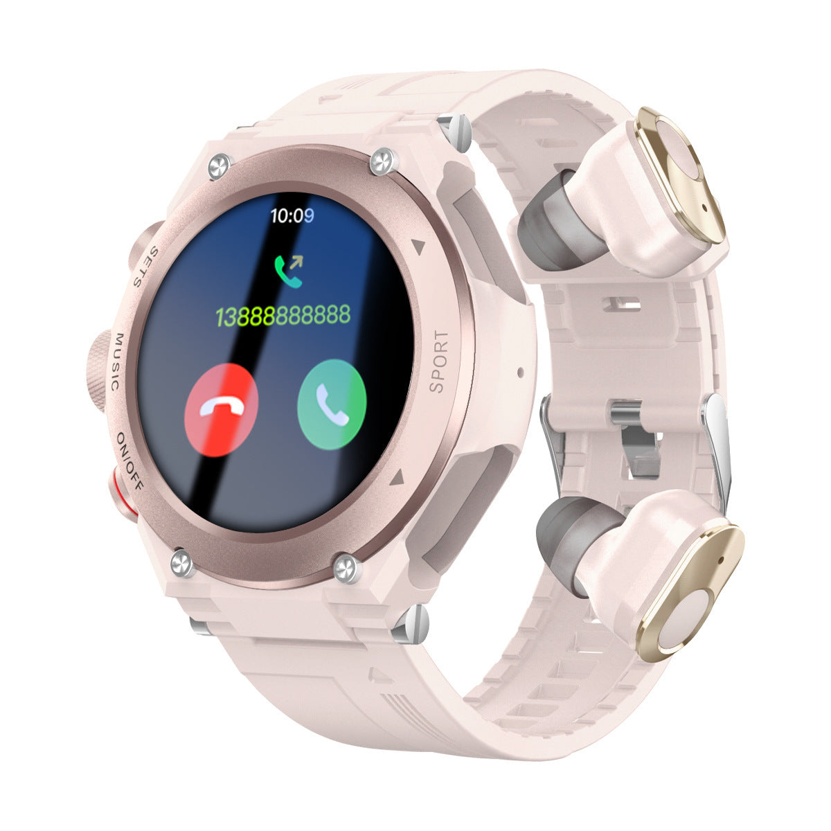 Orologio intelligente T92, auricolari wireless, fitness tracker, musica, promemoria intelligente, chiamata vocale, frequenza cardiaca, pressione sanguigna, orologio intelligente da uomo