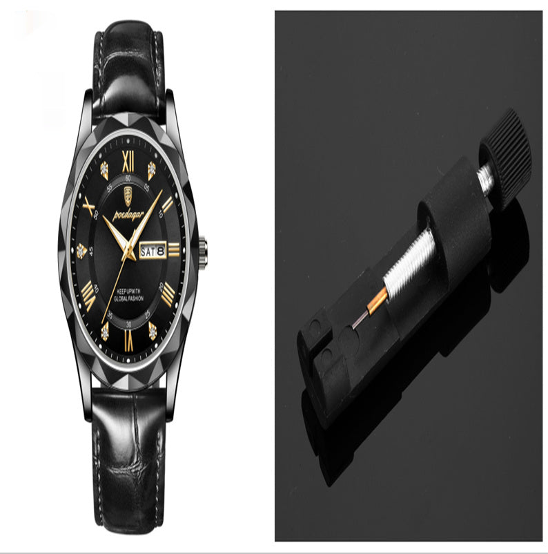 POEDAGAR Luxury Business Men's Wrist Watch Waterproof Luminous Date Week Men's Watch for Men Quartz Watch Leather Men's Watches reloj - Acquisti Online