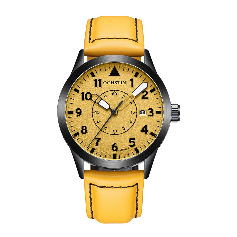 Orologio da polso meccanico automatico da uomo OCHSTIN con cinturino in pelle, moda, impermeabile