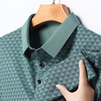 Men's Lapel Polo Shirt Short-Sleeved T-shirt Business Casual Loose Men's Short Sleeve Breathable Ice Silk Seamless Shirt